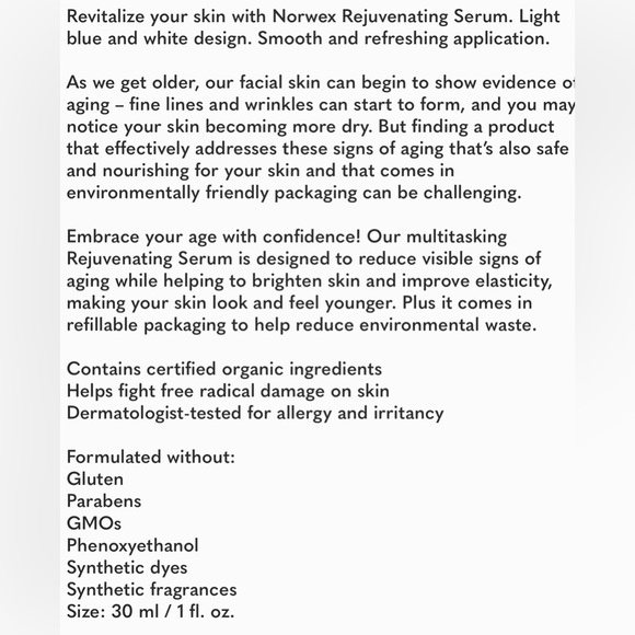 Retail $70 Norwex Rejuvenating Serum 1oz - Picture 4 of 4